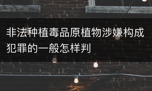 非法种植毒品原植物涉嫌构成犯罪的一般怎样判