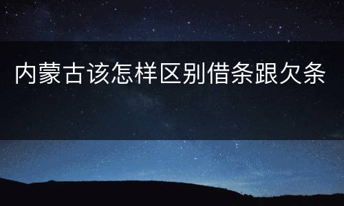 内蒙古该怎样区别借条跟欠条