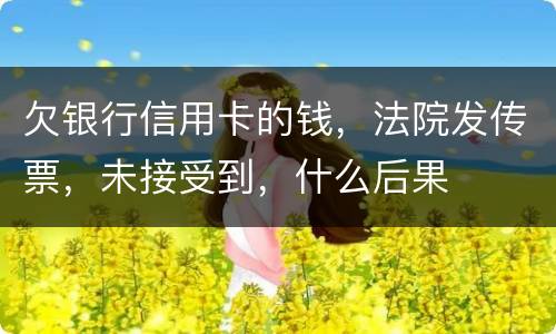 欠银行信用卡的钱，法院发传票，未接受到，什么后果