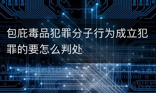 包庇毒品犯罪分子行为成立犯罪的要怎么判处