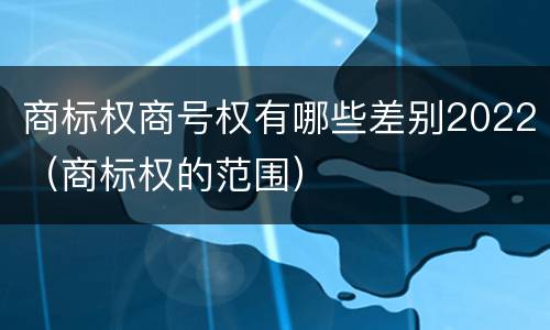 商标权商号权有哪些差别2022（商标权的范围）