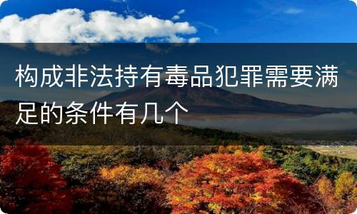 构成非法持有毒品犯罪需要满足的条件有几个