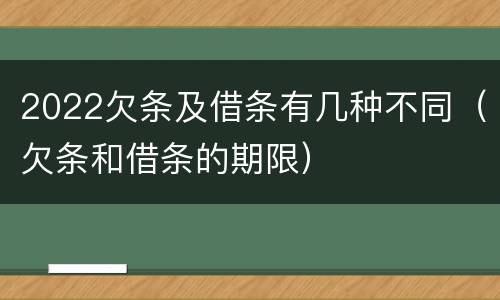 2022欠条及借条有几种不同（欠条和借条的期限）