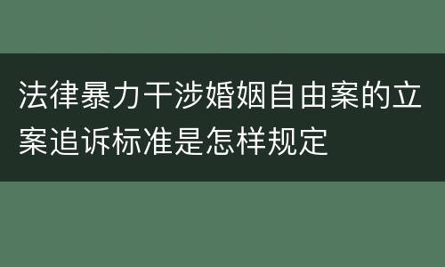 法律暴力干涉婚姻自由案的立案追诉标准是怎样规定