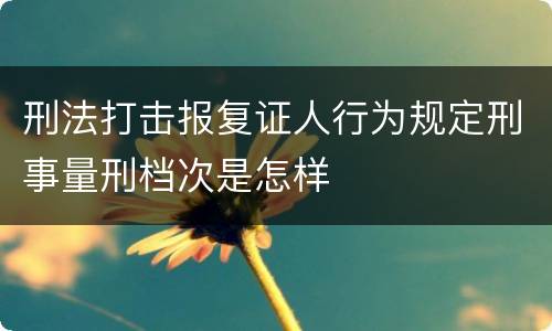 刑法打击报复证人行为规定刑事量刑档次是怎样