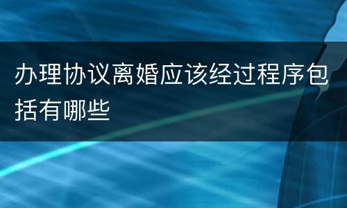 办理协议离婚应该经过程序包括有哪些