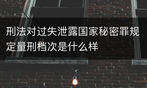 刑法对过失泄露国家秘密罪规定量刑档次是什么样