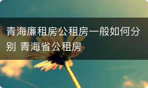 青海廉租房公租房一般如何分别 青海省公租房
