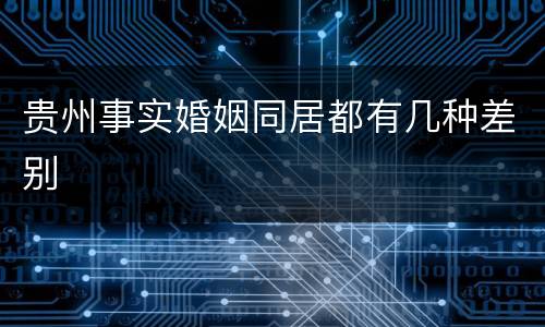 贵州事实婚姻同居都有几种差别