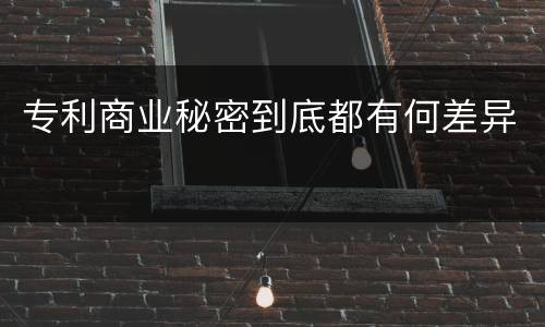 专利商业秘密到底都有何差异
