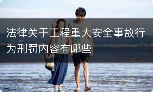 法律关于工程重大安全事故行为刑罚内容有哪些