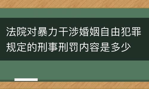 法院对暴力干涉婚姻自由犯罪规定的刑事刑罚内容是多少