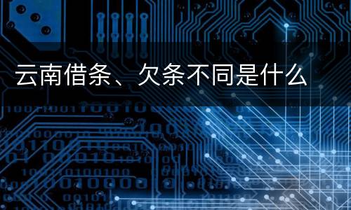 云南借条、欠条不同是什么