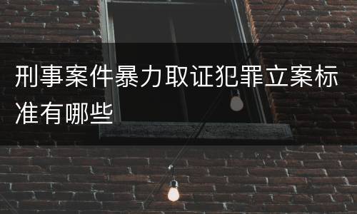 刑事案件暴力取证犯罪立案标准有哪些