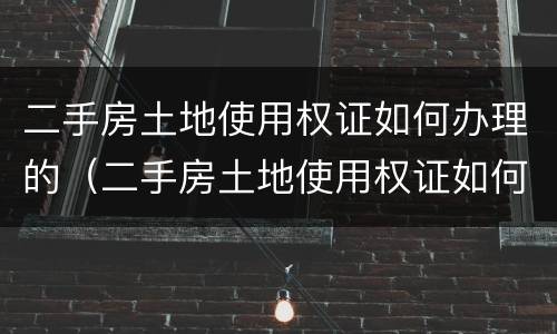 二手房土地使用权证如何办理的（二手房土地使用权证如何办理的流程）