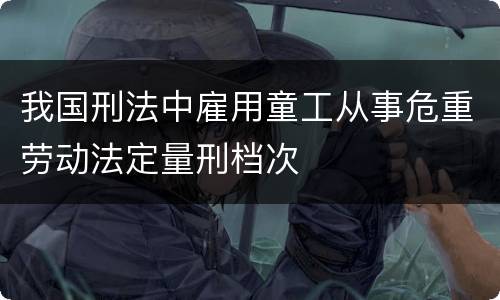 我国刑法中雇用童工从事危重劳动法定量刑档次