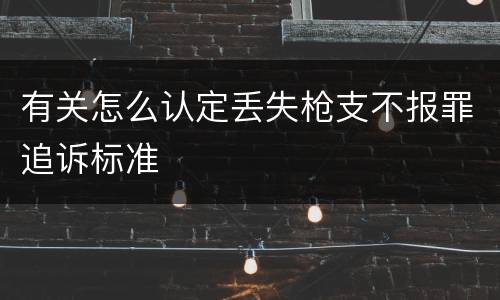 有关怎么认定丢失枪支不报罪追诉标准