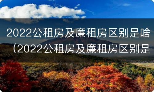 2022公租房及廉租房区别是啥（2022公租房及廉租房区别是啥呀）