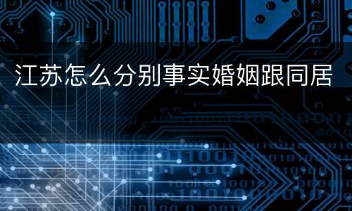 江苏怎么分别事实婚姻跟同居