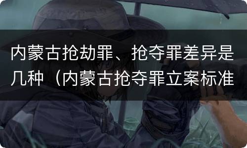 内蒙古抢劫罪、抢夺罪差异是几种（内蒙古抢夺罪立案标准）