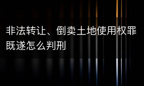 非法转让、倒卖土地使用权罪既遂怎么判刑
