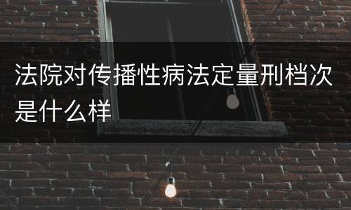 法院对传播性病法定量刑档次是什么样