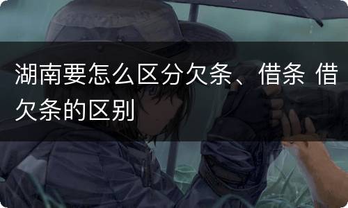 湖南要怎么区分欠条、借条 借欠条的区别