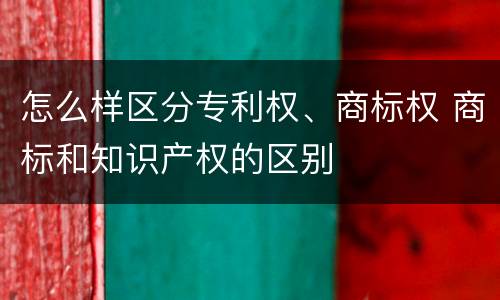 怎么样区分专利权、商标权 商标和知识产权的区别
