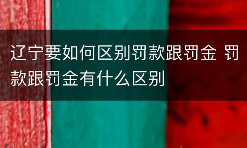 辽宁要如何区别罚款跟罚金 罚款跟罚金有什么区别