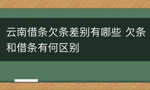 云南借条欠条差别有哪些 欠条和借条有何区别