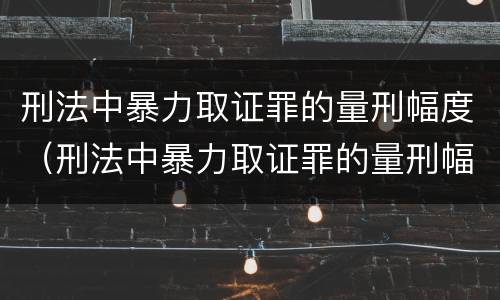 刑法中暴力取证罪的量刑幅度（刑法中暴力取证罪的量刑幅度有多大）
