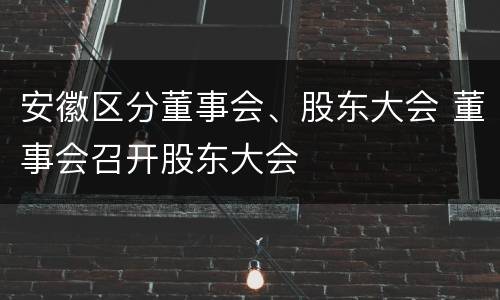 安徽区分董事会、股东大会 董事会召开股东大会
