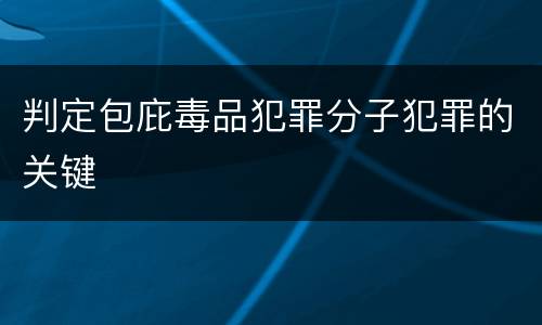 判定包庇毒品犯罪分子犯罪的关键