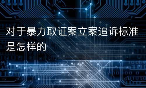 对于暴力取证案立案追诉标准是怎样的