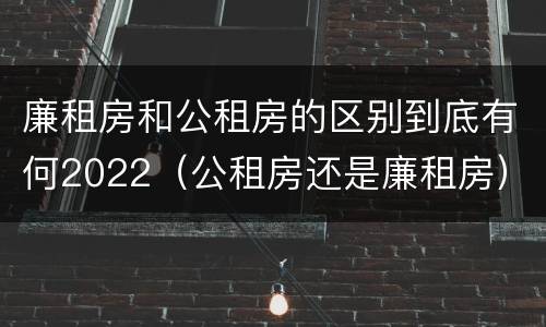 廉租房和公租房的区别到底有何2022（公租房还是廉租房）