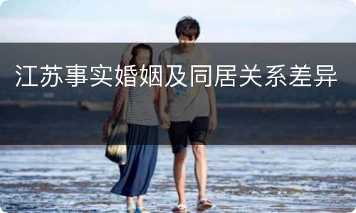 江苏事实婚姻及同居关系差异
