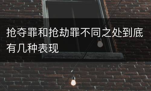 抢夺罪和抢劫罪不同之处到底有几种表现