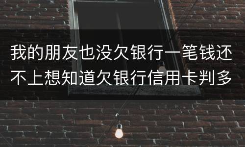 我的朋友也没欠银行一笔钱还不上想知道欠银行信用卡判多少年
