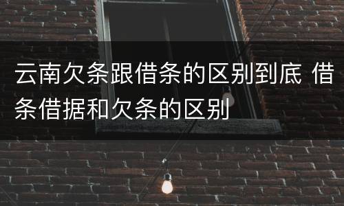 云南欠条跟借条的区别到底 借条借据和欠条的区别