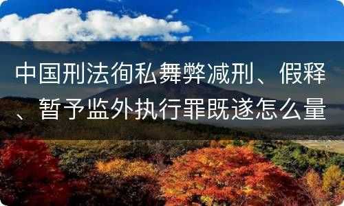 中国刑法徇私舞弊减刑、假释、暂予监外执行罪既遂怎么量刑
