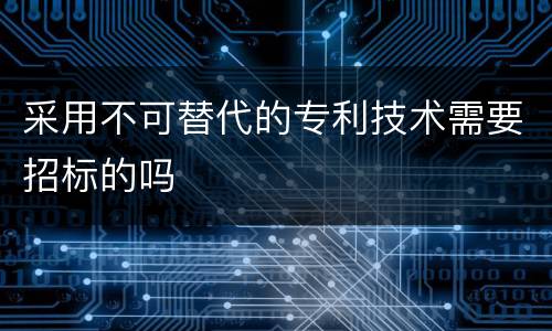 采用不可替代的专利技术需要招标的吗