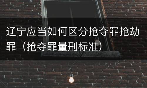 辽宁应当如何区分抢夺罪抢劫罪（抢夺罪量刑标准）