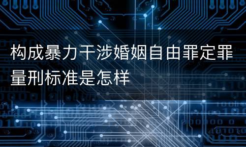 构成暴力干涉婚姻自由罪定罪量刑标准是怎样