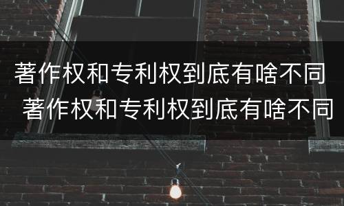 著作权和专利权到底有啥不同 著作权和专利权到底有啥不同之处