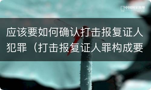 应该要如何确认打击报复证人犯罪（打击报复证人罪构成要件）