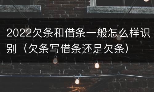 2022欠条和借条一般怎么样识别（欠条写借条还是欠条）
