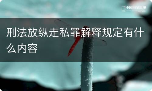 刑法放纵走私罪解释规定有什么内容