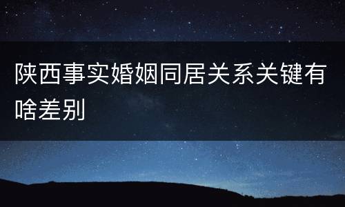 陕西事实婚姻同居关系关键有啥差别