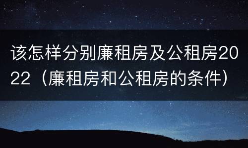 该怎样分别廉租房及公租房2022（廉租房和公租房的条件）