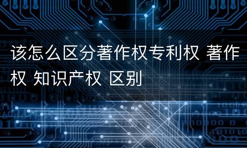 该怎么区分著作权专利权 著作权 知识产权 区别